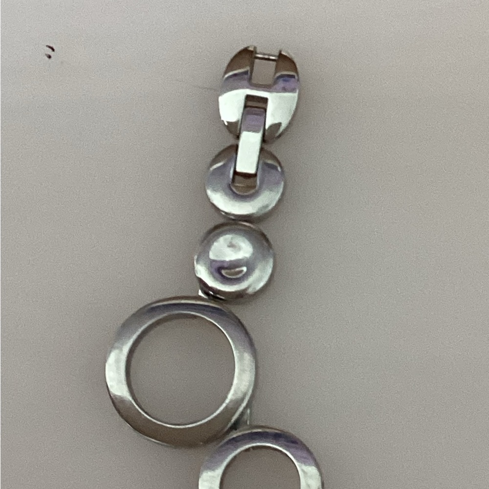 Fossil Y2k Modern Silver Circle-Link Wristwatch Bracelet - Picture 6 of 8